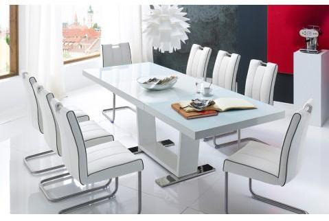 Table à manger extensible blanc laqué Canillos 160