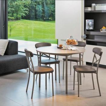 Table de cuisine ronde en stratifié - Lustra