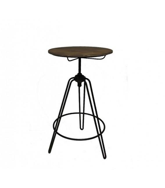 Table Haute de Bar Style Usine en Bois et Métal No