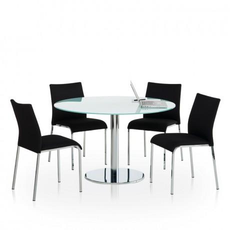 Table en verre ronde avec pied central - Rondo