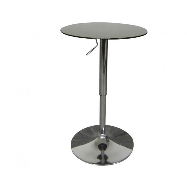 Table relevable mange debout verre noir EINI