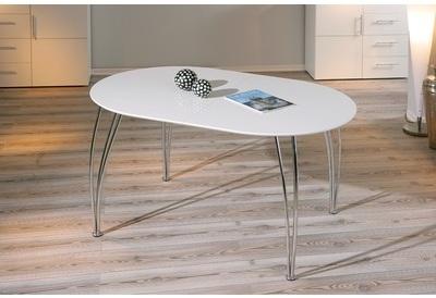 Table de cuisine extensible blanc laqué et métal