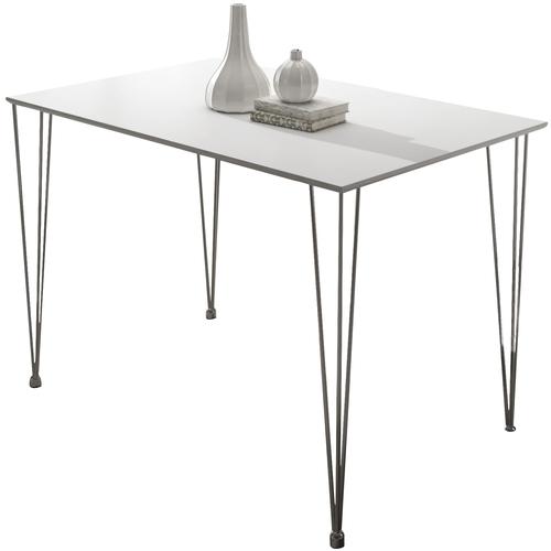 Table design rectangulaire 140 cm coloris blanc ma