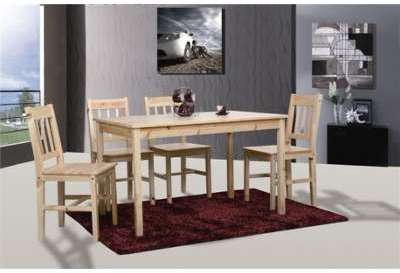 Ensemble repas design industriel en bois pin