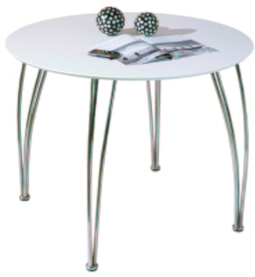 Table de cuisine blanche laquée et métal