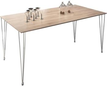Table design rectangulaire 160 cm coloris chêne cl
