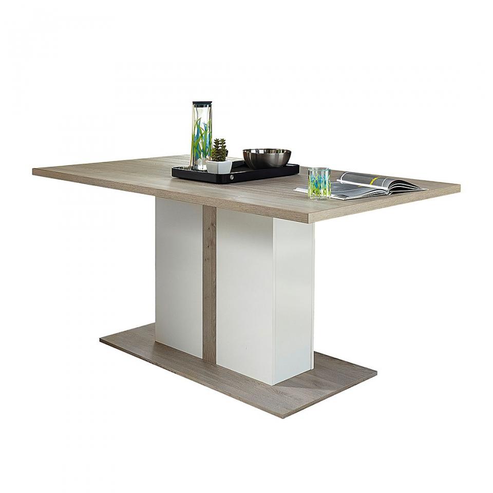 Table à manger Lambda - Imitation chêne argenté /