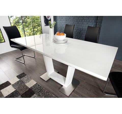 Table à manger blanc laqué extensible Donna 120 à
