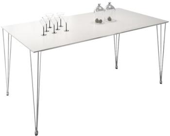 Table design rectangulaire 160 cm coloris blanc ma