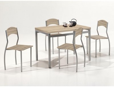 Ensemble repas pour 4 personnes coloris sonoma
