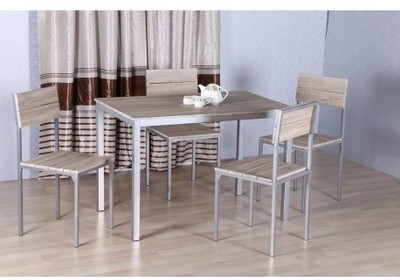 Ensemble repas contemporain coloris sonoma