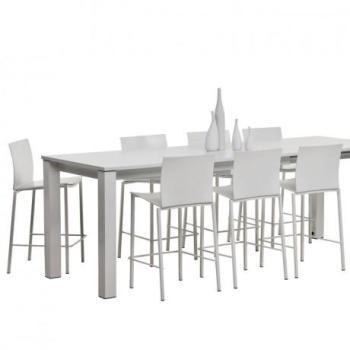 Table de cuisine carrée extensible en stratifié -