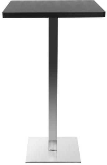 Table de bar design carré noire pied central JORY