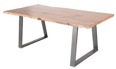 Table pied métal et bois massif naturel 200 Zen Table pied métal et bois massif