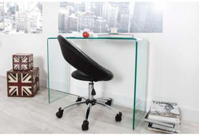 Console design en verre trempé Lexy 100 cm Console design en verre trempé
