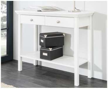Console design blanche 2 tiroirs Humi 90 cm Console design blanche 2 tiroirs