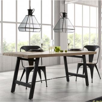 Table de salle à manger en bois et métal Easy, de