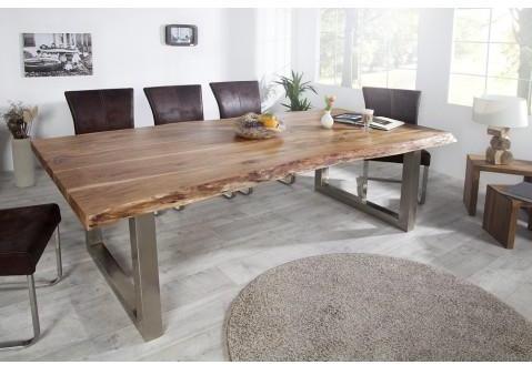 Table à manger en bois massif d acacia Elissa 160 cm Table à manger en bois massif