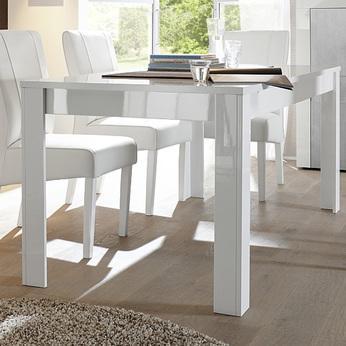 Table à manger blanc laqué brillant design FACTORY