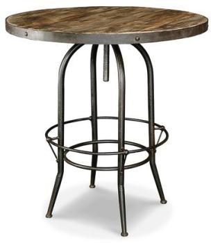 Table Haute de Bar Industrielle en Métal et Bois R