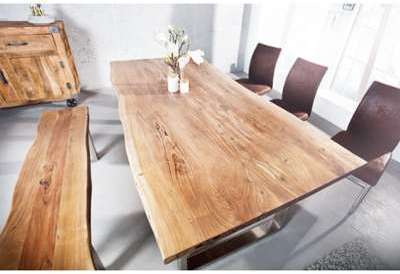 Table à manger en bois massif d acacia Elissa 200 cm Table à manger en bois massif