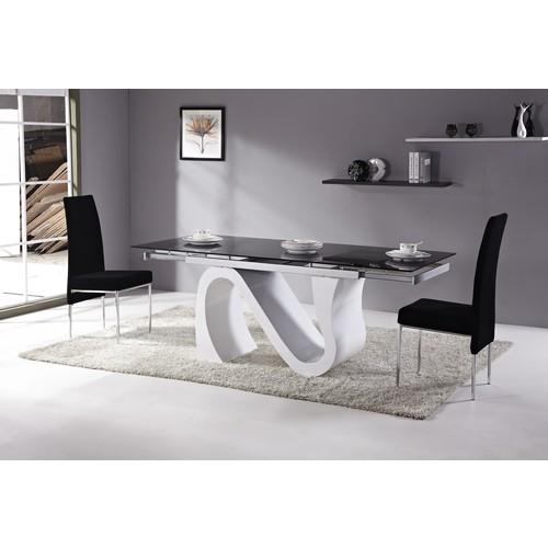 Table de salle à manger design Noire et Blanche PU