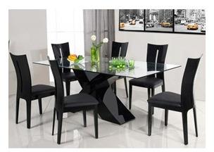 Table repas Mona - 200 x 90 x 75 cm - Noir Table repas Mona - 200 x 90