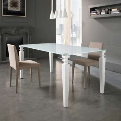 Table de salle à manger en bois et verre Fashion,