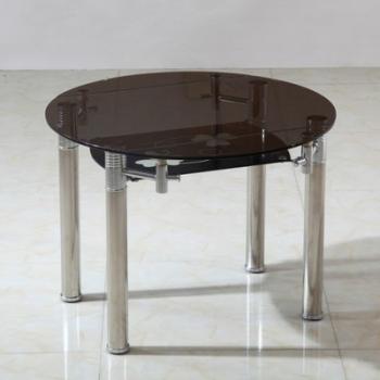 Table ronde extensible en verre fumé Milos Ø 140 c