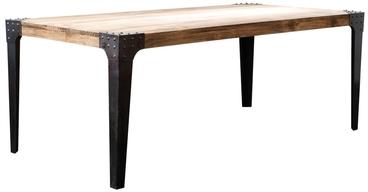 Table à manger industrielle acier et bois MADISON Table à manger industrielle
