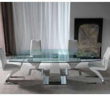 Table repas extensible TAVOLO ENTERPRISE en verre et Table repas extensible TAVOLO