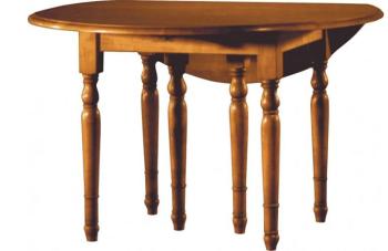 Table ronde merisier à volets 3 allonges Table ronde merisier à volets