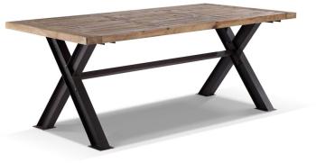 Table de Salle à Manger Industrielle en Métal et Bois Table de Salle à Manger Industrielle
