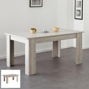 Table avec allonge centrale 190x101x76cm coloris chêne Table avec allonge centrale