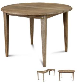 Table ronde 1 allonge centrale - pieds fuseau Table ronde 1 allonge centrale