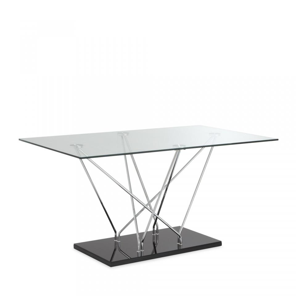 Table de repas rectangulaire en verre L150cm - 4 à