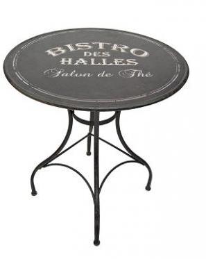 Table ronde Bistro noire