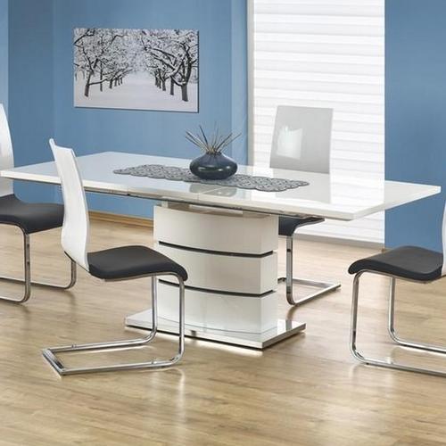 Table extensible gris ou blanc laqué Elena
