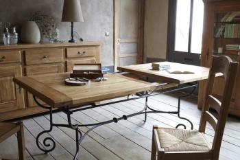 Table rectangulaire Batista fer forgé bois 190cm Table rectangulaire Batista