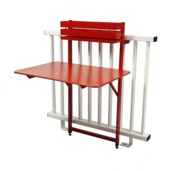 Bistro - Table de Balcon - coquelicot/satiné plat/