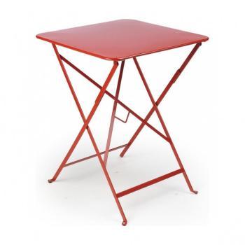 Bistro - Table pliante 57x57cm - coquelicote/laqué