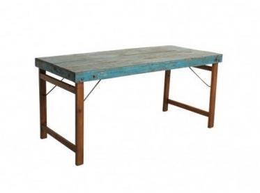 Table bleue vintage pliante