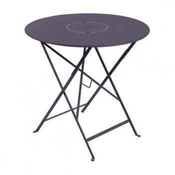 Floréal - Table pliante Ø77cm - prune/laqué/avec t
