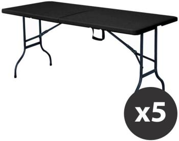 Tables pliantes noires 180cm - lot de 5 - Mobeventpro Tables pliantes noires 180cm
