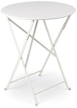 Bistro - Table Pliante Ø60cm - blanc coton/fer/Tai