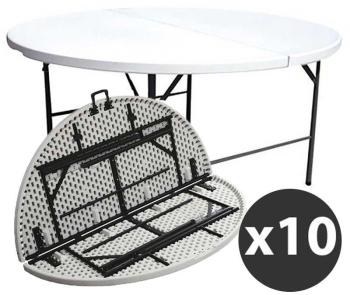 Tables rondes pliantes 180cm - Lot de 10 - Mobeventpro Tables rondes pliantes 180cm
