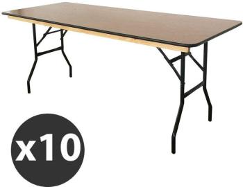 Table pliante en bois 180 cm - Lot de 10 - Mobeventpro Table pliante en bois 180
