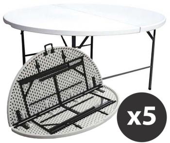 Table ronde pliante 180cm - Lot de 5 - Mobeventpro Table ronde pliante 180cm