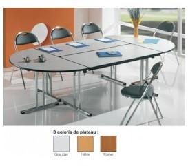 Table pliante 1/2l 140x70 gris