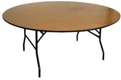 Table pliante ronde en bois 10 places 170cm - Mobeventpro Table pliante ronde en bois